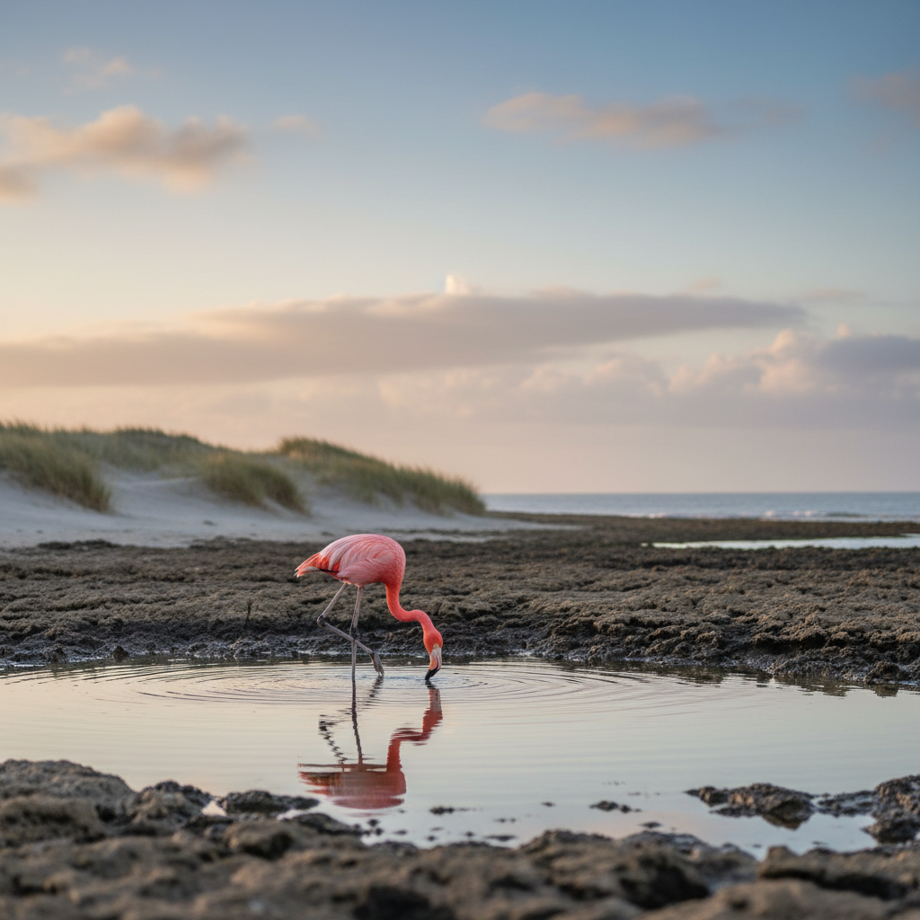 Ebatavaline vaatepilt: flamingo ilmus ootamatult Eesti rannikule