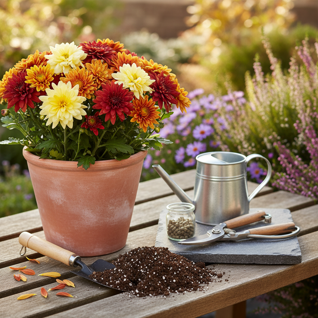 Kuidas hooldada krüsanteeme, et need sügisel kauem õitseksid