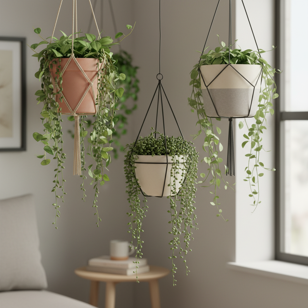 Riputatav lillepott säästab väikeses korteris ruumi