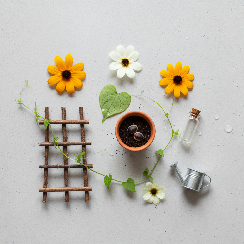 Tiivuline tunbergia muudab rõdu tõeliseks paradiisiks