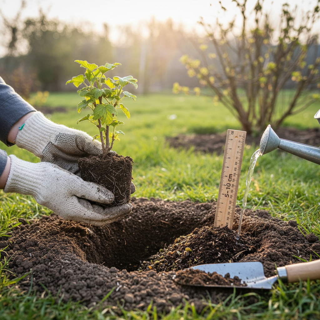 Mustsõstra istutamine aprillis: saladus peitub sügavuses
