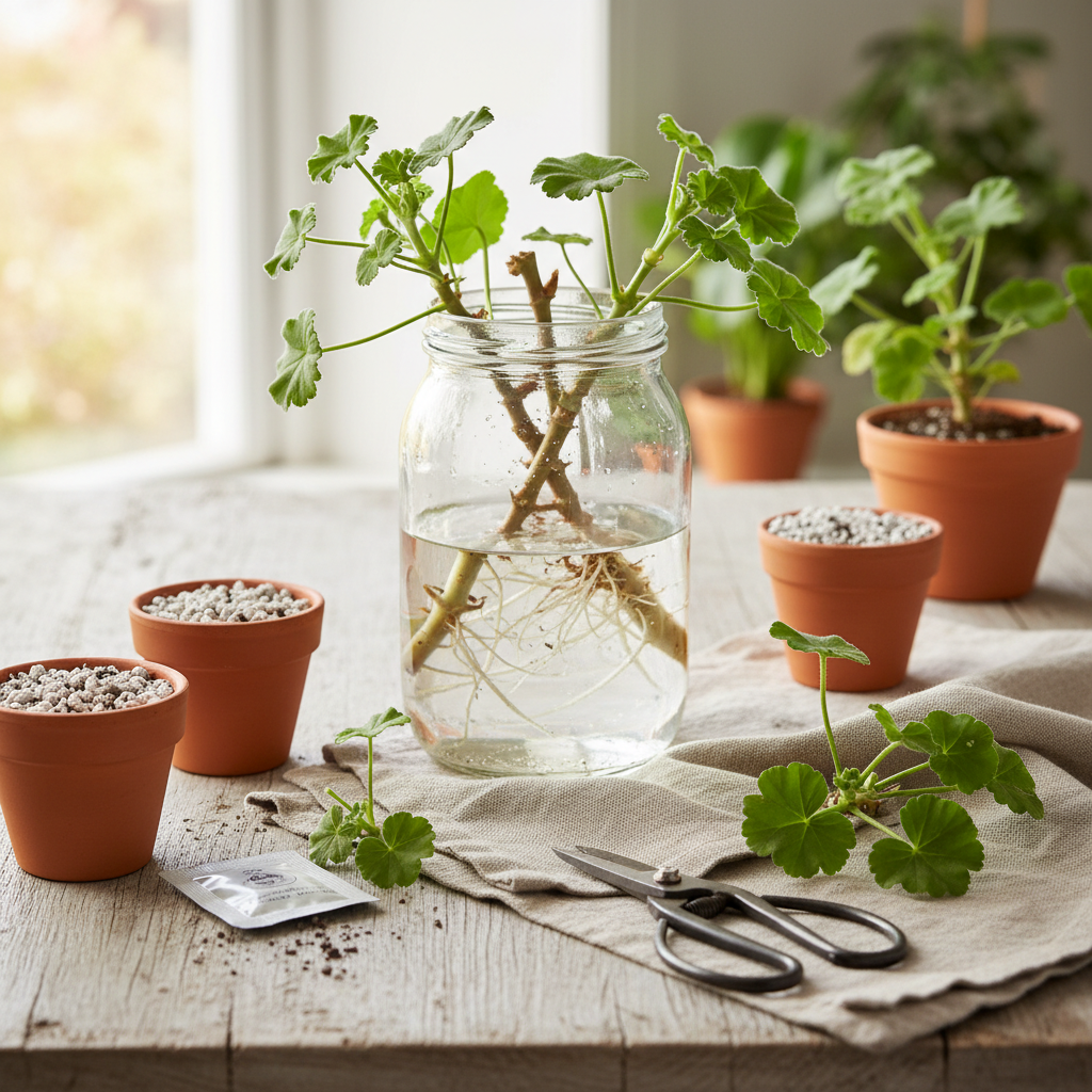 Pelargooni pistikute kasvatamine: nipid märtsikuuks