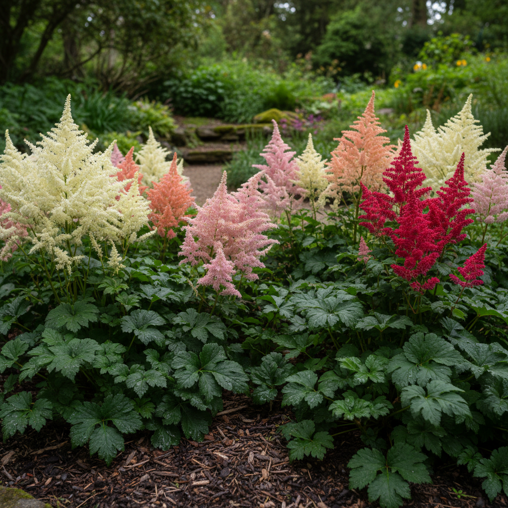 Astilbe kasvatamine poolvarjus: nipid lopsakaks peenraks
